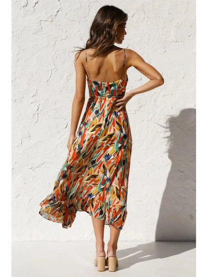 Orietta Abito Elegante 2025 | Vestito Fluttuante con Scollo a V per Eventi Estivi TIAMUSE Dress