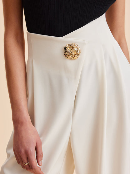 Pantaloni Donna Eleganti a Vita Alta | Gamba Larga Moda 2025 Autunno Inverno TIAMUSE