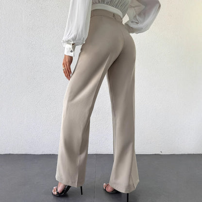 Pantaloni Donna Wide Leg in Albicocca | Vita Alta Larghi e Dritti TIAMUSE Pants