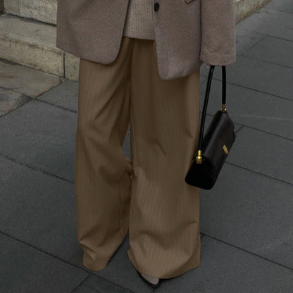 Pantaloni da Tailleur Donna a Gamba Larga | Gessati per Ufficio e Quotidiano TIAMUSE Pants