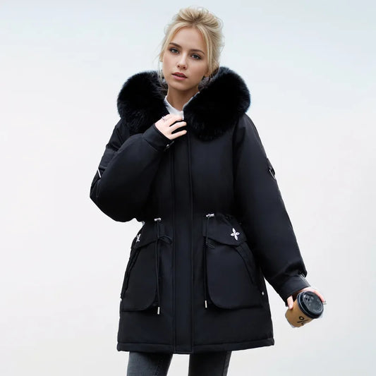 Parka Donna Caldo con Dettagli in Pelliccia | Giacca Elegante per l’autunno e l’inverno TIAMUSE Outwear