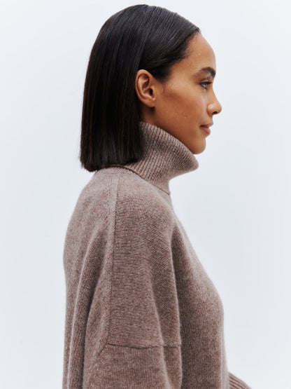 Pullover Donna Oversize Collo Alto | Maglione Casual per Giorni Freddi TIAMUSE