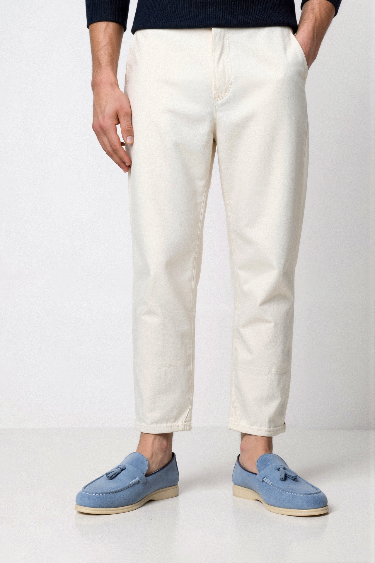 Beige mokassin med frynser – elegance og komfort