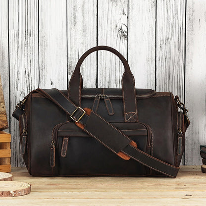 Sac de voyage pliable en cuir rétro pour homme avec grande capacité | Adionis