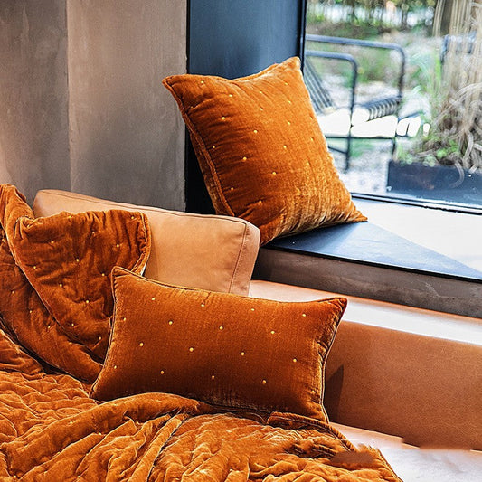 Housse de couette en velours rétro avec broderie nordique | Giola