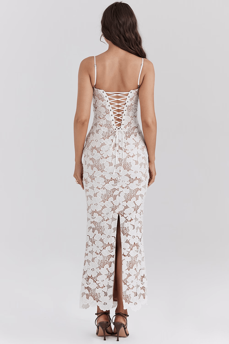 Romantico Abito Bianco Bustier – Ideale per Eventi Estate 2025 | Luna TIAMUSE Abito GLAM