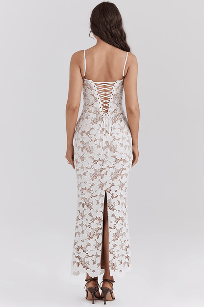 Romantico Abito Bianco Bustier – Ideale per Eventi Estate 2025 | Luna TIAMUSE Abito GLAM