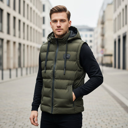 Gilet da uomo | Vestibilità lunga, con cappuccio, moderno