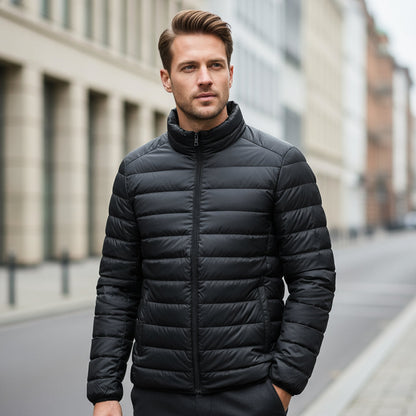 Giacca imbottita da uomo | Collo alto, design lineare