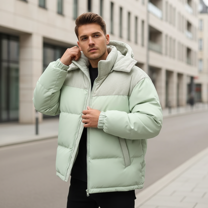 Giacca imbottita da uomo | Isolata, cappuccio in velluto a coste, design moderno