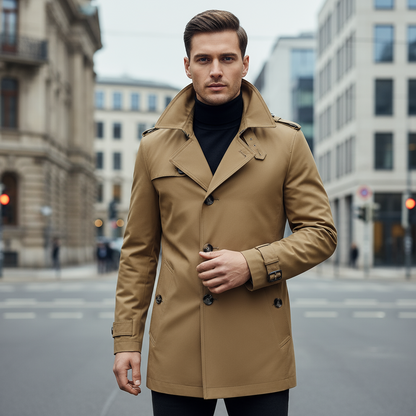 Trenchcoat da uomo | Silhouette classica, colletto risvoltato