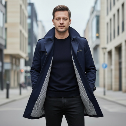 Trenchcoat da uomo | Silhouette classica, colletto risvoltato