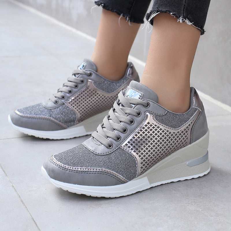 Scarpe con Lacci da Donna – Sneakers con Zeppa Interna TIAMUSE Sneakers