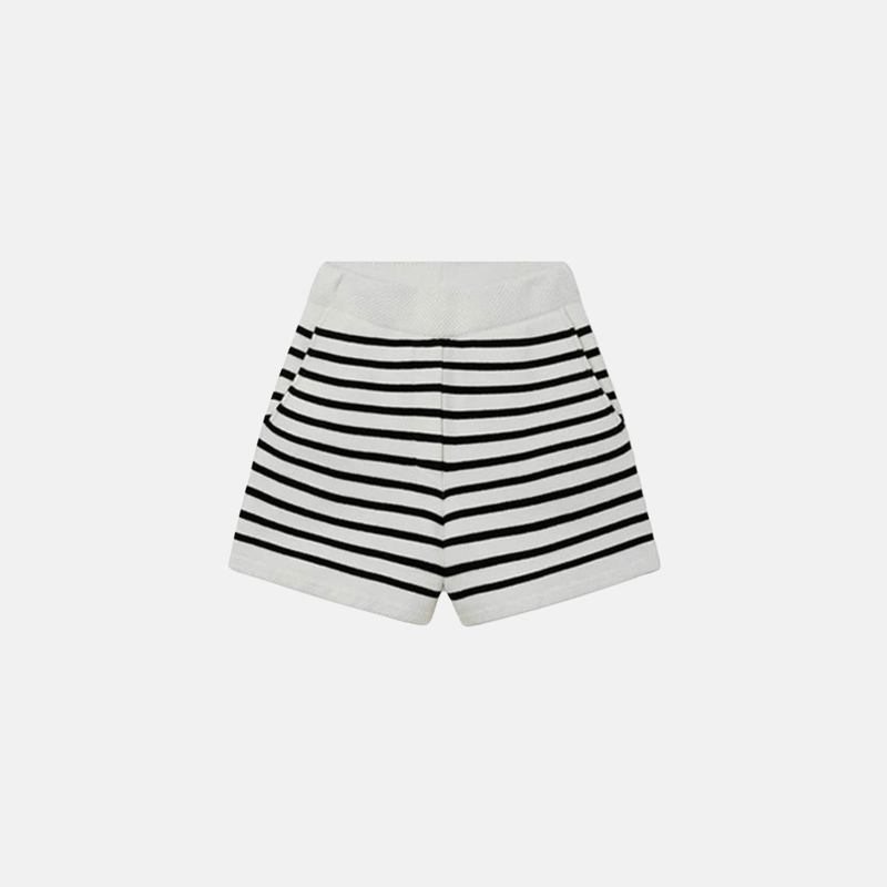 Set Cardigan Striato e Pantaloni Corti a Vita Alta | Beatris TIAMUSE Set