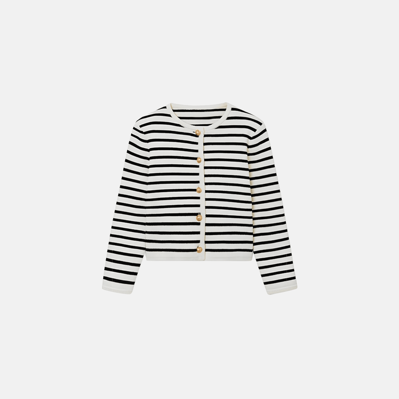 Set Cardigan Striato e Pantaloni Corti a Vita Alta | Beatris TIAMUSE Set