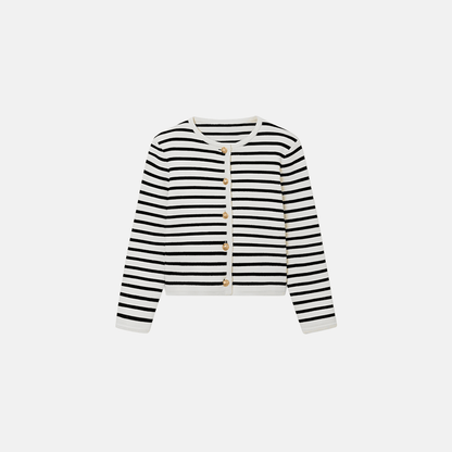 Set Cardigan Striato e Pantaloni Corti a Vita Alta | Beatris TIAMUSE Set