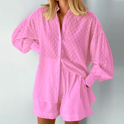 Set Due Pezzi Caterina | Blusa in Cotone Morbido e Pantaloncini Comodi per uno Stile Chic Quotidiano TIAMUSE Holiday vibes
