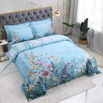 Set di Copripiumino Blu Cielo – Cotone Egiziano | Floweria