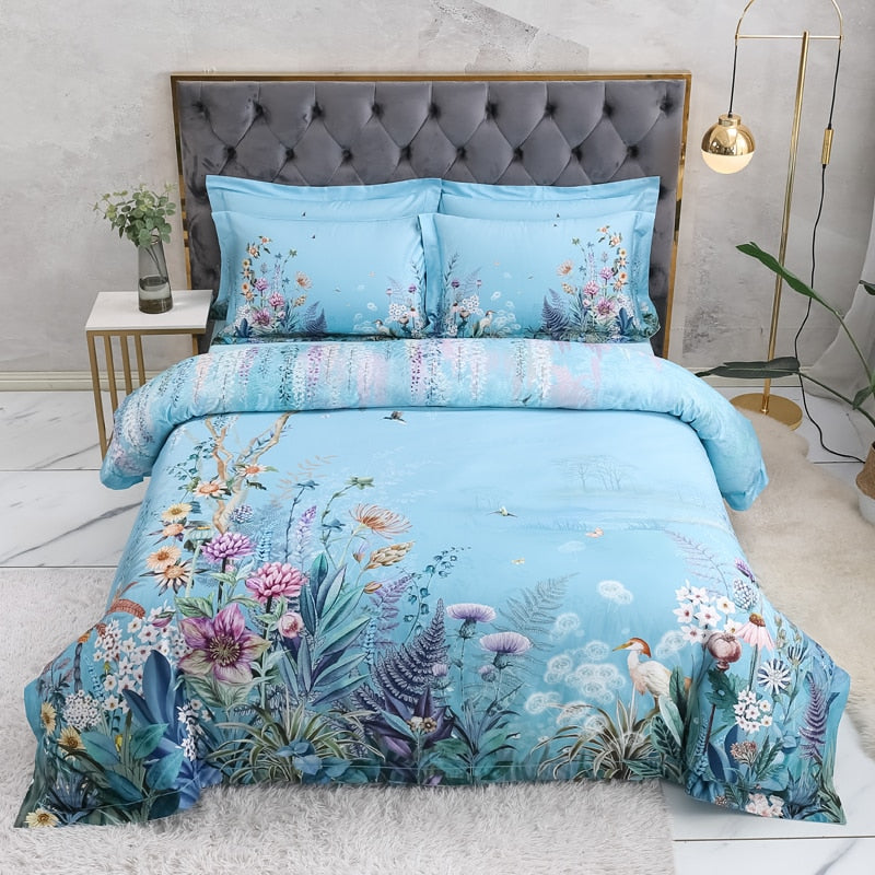 Set di Copripiumino Blu Cielo – Cotone Egiziano | Floweria