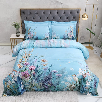 Set di Copripiumino Blu Cielo – Cotone Egiziano | Floweria