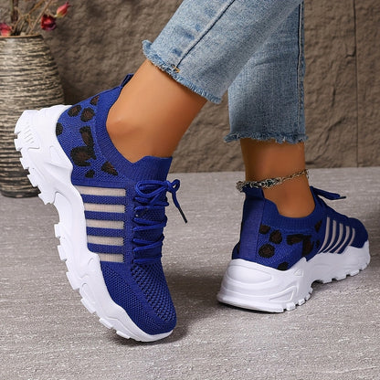 Sneakers Donna in Mesh Traspirante con Suola in Gomma e Stampa Leopardata TIAMUSE Sneakers Donna