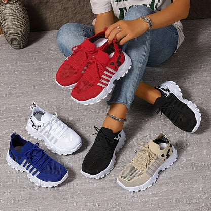 Sneakers Donna in Mesh Traspirante con Suola in Gomma e Stampa Leopardata TIAMUSE Sneakers Donna
