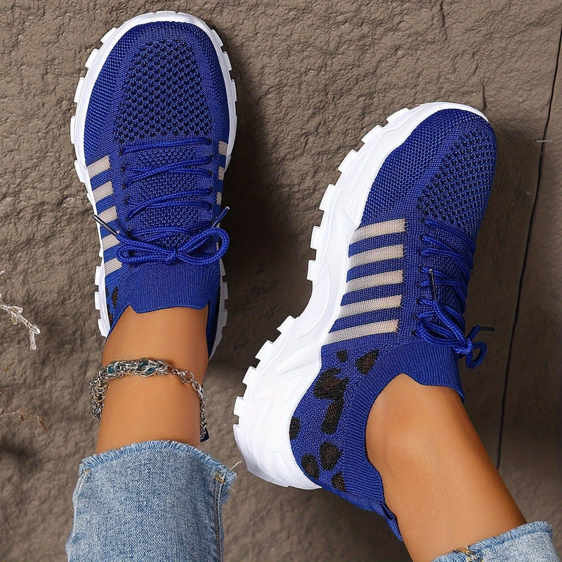 Sneakers Donna in Mesh Traspirante con Suola in Gomma e Stampa Leopardata TIAMUSE Sneakers Donna