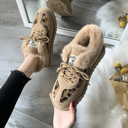 Sneakers Invernali Donna con Stampa Leopardata | Scarpe Calde con Pelliccia e Suola Bassa TIAMUSE Older