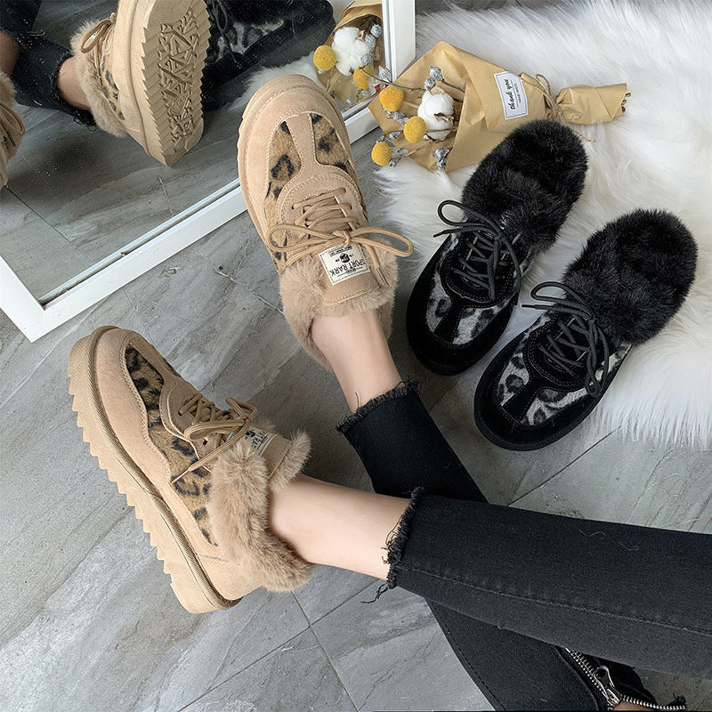 Sneakers Invernali Donna con Stampa Leopardata | Scarpe Calde con Pelliccia e Suola Bassa TIAMUSE Older
