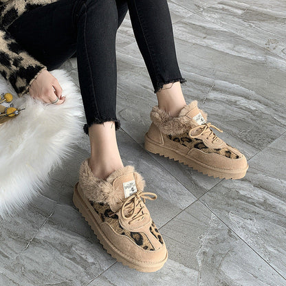 Sneakers Invernali Donna con Stampa Leopardata | Scarpe Calde con Pelliccia e Suola Bassa TIAMUSE Older