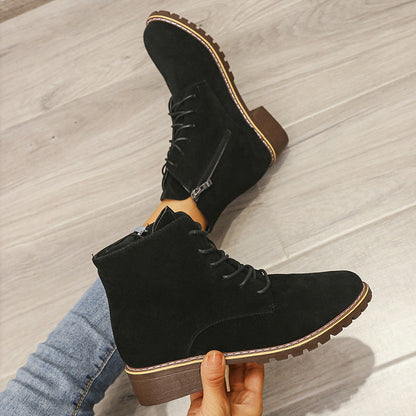 Stivaletti Donna con Lacci in Suede | Scarpe Casual Autunno Inverno TIAMUSE Older
