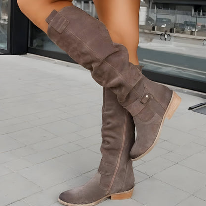 Stivali Alti Donna con Tacco Basso | Calzature Comode per Look Autunnali e Invernali TIAMUSE November