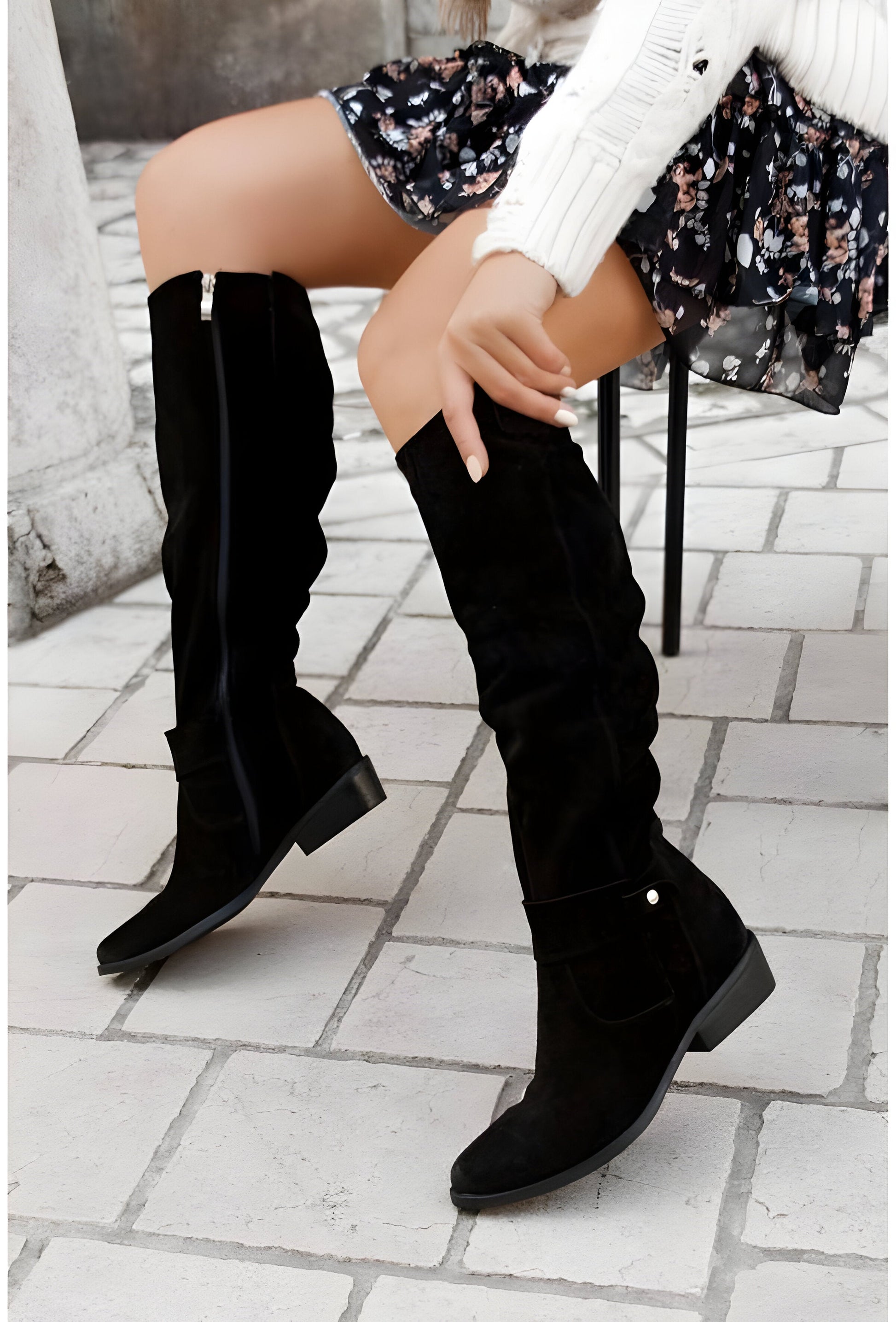 Stivali Alti Donna con Tacco Basso | Calzature Comode per Look Autunnali e Invernali TIAMUSE November