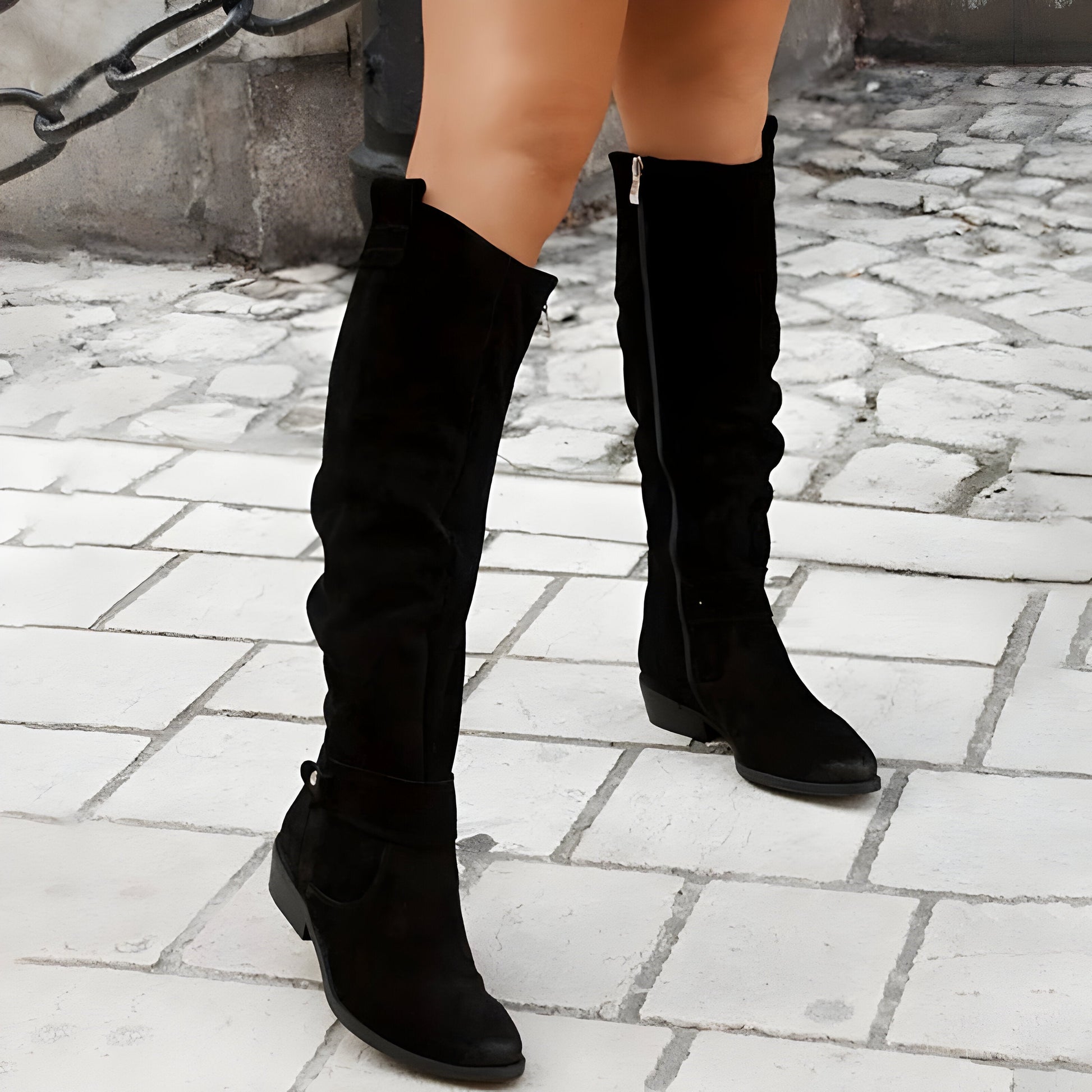 Stivali Alti Donna con Tacco Basso | Calzature Comode per Look Autunnali e Invernali TIAMUSE November