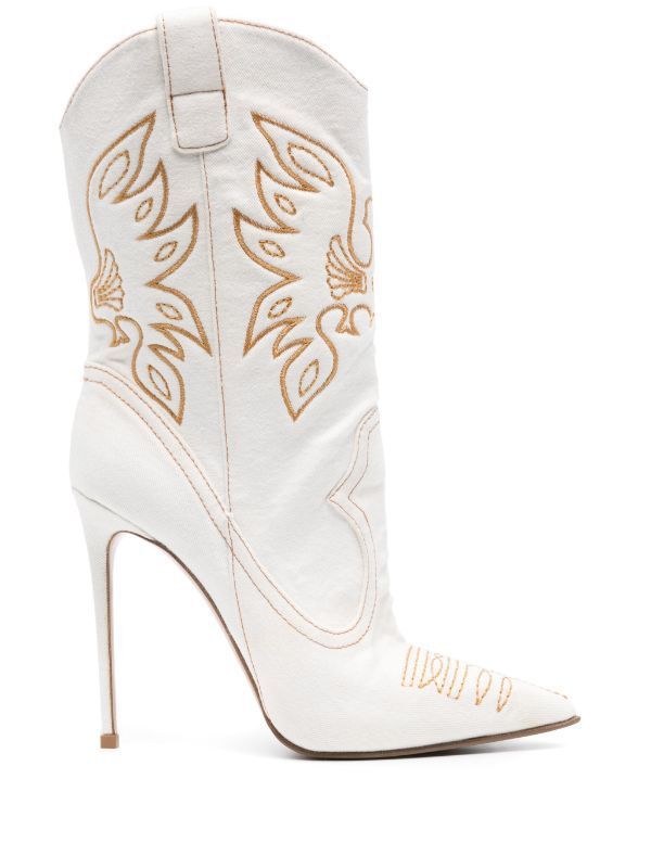 Stivali Donna Neri, Bianchi e Denim | Stile Western con Tacco Alto Moda 2025 TIAMUSE Boots