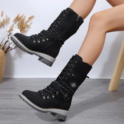 Stivali Invernali da Donna con Fodera Calda e Dettagli in Maglia | Comfort e Stile per l’Autunno-Inverno TIAMUSE Boots