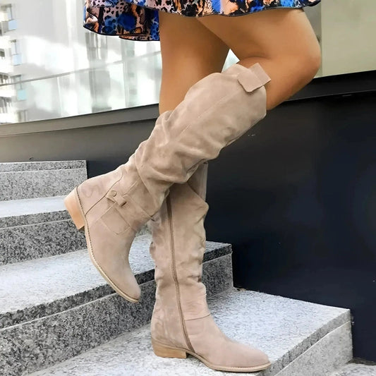 Stivali al Ginocchio Donna in Camoscio | Design Morbido e Caldo per la Stagione Fredda TIAMUSE Boots