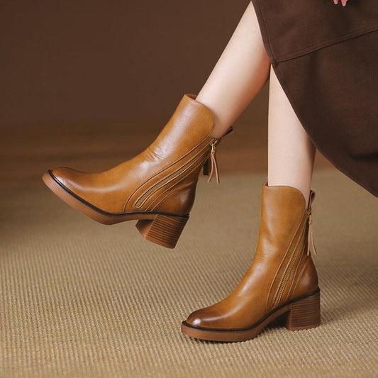 Stivali da Donna Autunnali con Tacco Medio In Nero o Marrone | Diona TIAMUSE Boots