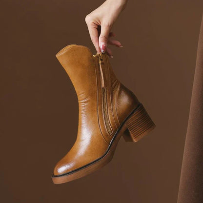 Stivali da Donna Autunnali con Tacco Medio In Nero o Marrone | Diona TIAMUSE Boots