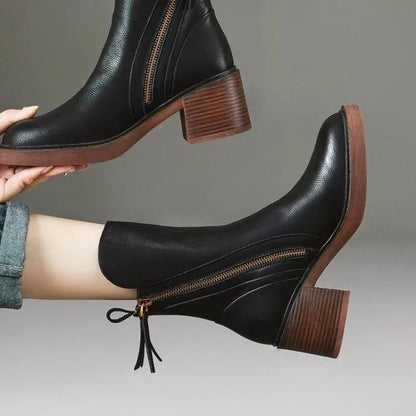 Stivali da Donna Autunnali con Tacco Medio In Nero o Marrone | Diona TIAMUSE Boots