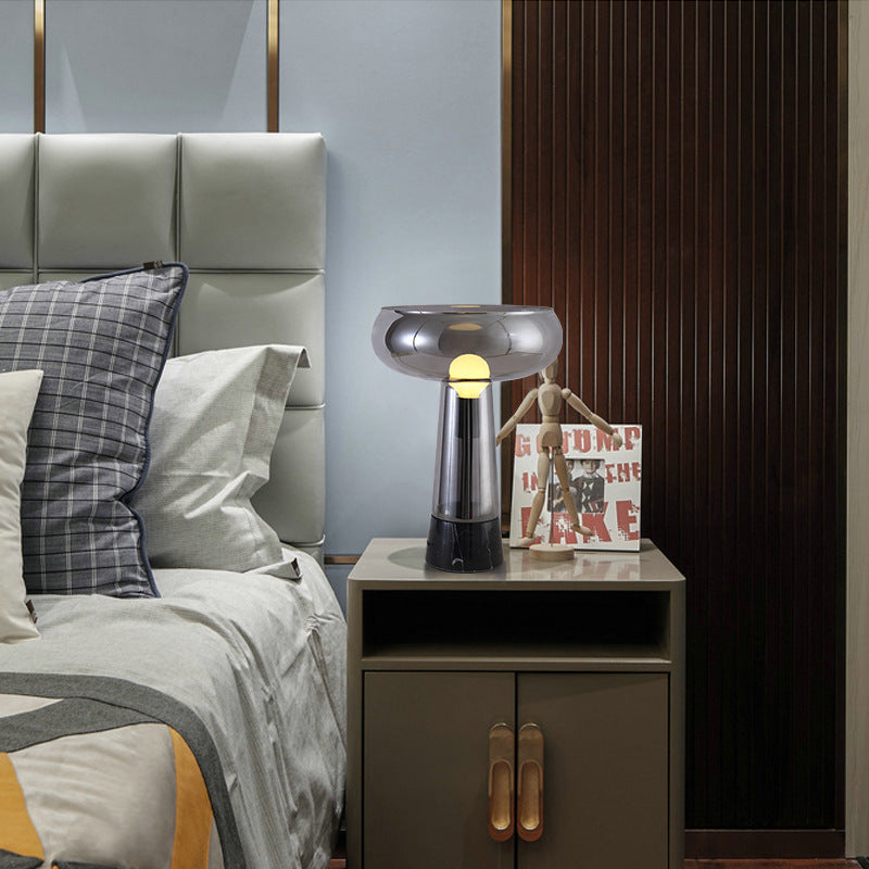 Lampada da Tavolo Art Deco in Vetro LED Creativo con Base in Marmo | Tailas