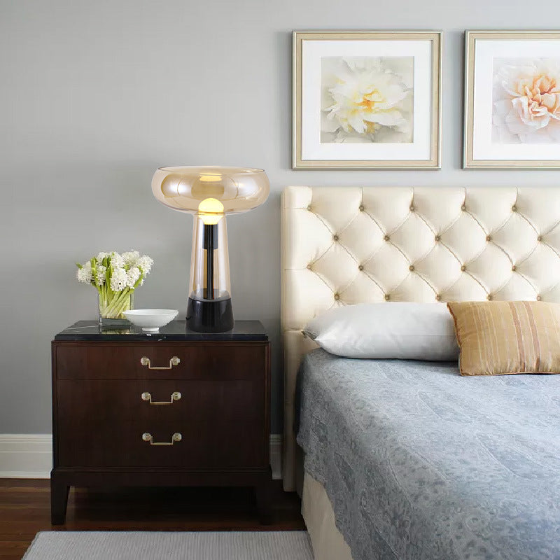 Lampada da Tavolo Art Deco in Vetro LED Creativo con Base in Marmo | Tailas