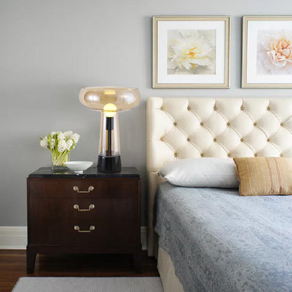 Lampada da Tavolo Art Deco in Vetro LED Creativo con Base in Marmo | Tailas