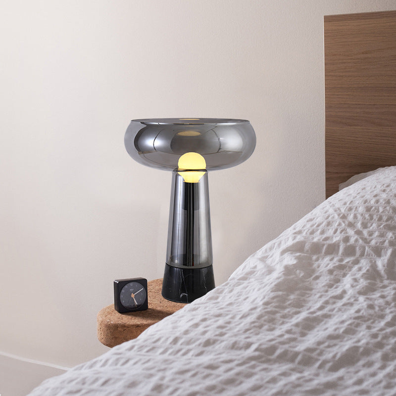 Lampada da Tavolo Art Deco in Vetro LED Creativo con Base in Marmo | Tailas
