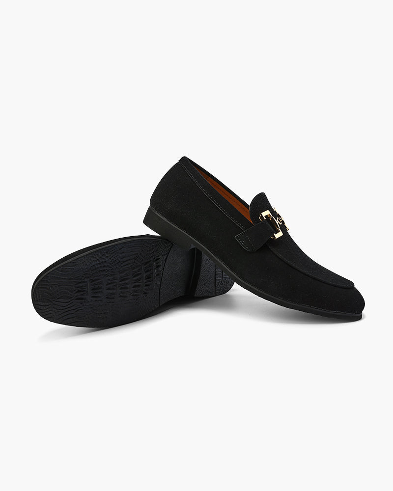 Elias | Mocassins élégants pour homme en daim avec détails métalliques précieux