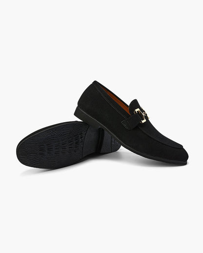 Elias | Mocassins élégants pour homme en daim avec détails métalliques précieux