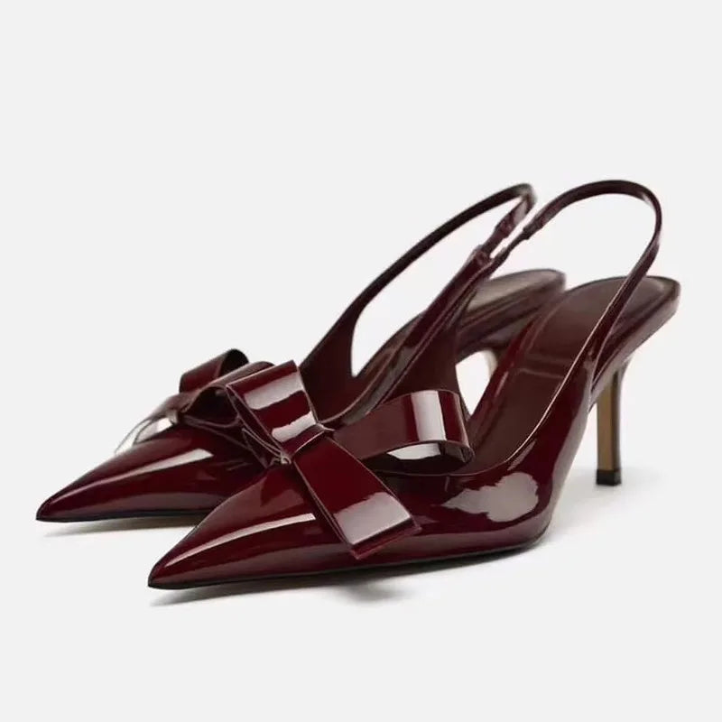 Tacchi Slingback Margo con Fiocco – Scarpe Eleganti a Punta per Donna TIAMUSE Tacchi