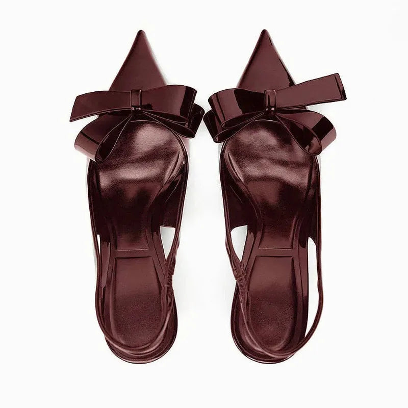 Tacchi Slingback Margo con Fiocco – Scarpe Eleganti a Punta per Donna TIAMUSE Tacchi