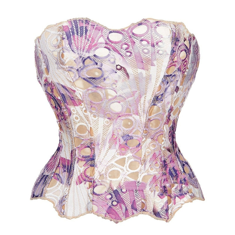 Top Corsetto Donna in Pizzo Rosa | Corsetto Modellante a Doppio Strato Anetta Elegante Copy Copy TIAMUSE Top Corsetto