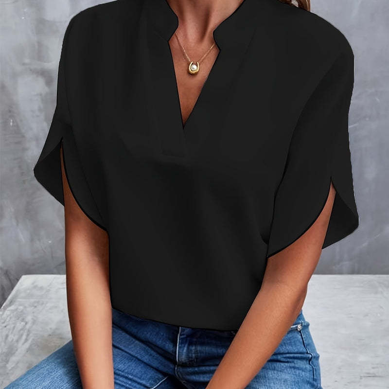 Top Elegante a V con Maniche Stilose per Donne | Tanita TIAMUSE Top Blusa